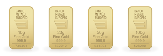 Lingotti prodotti dal Banco Metalli Europeo